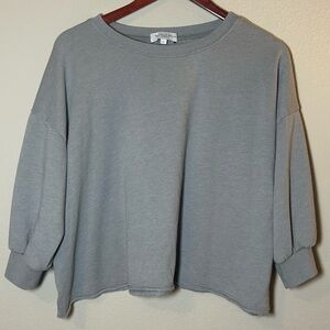 Women’s Large Sweatshirt Grey MICHAEL STARS Cozy Lounge Cropped Quiet Luxury